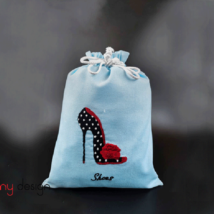  Laundry bag with rose high heel embroidery